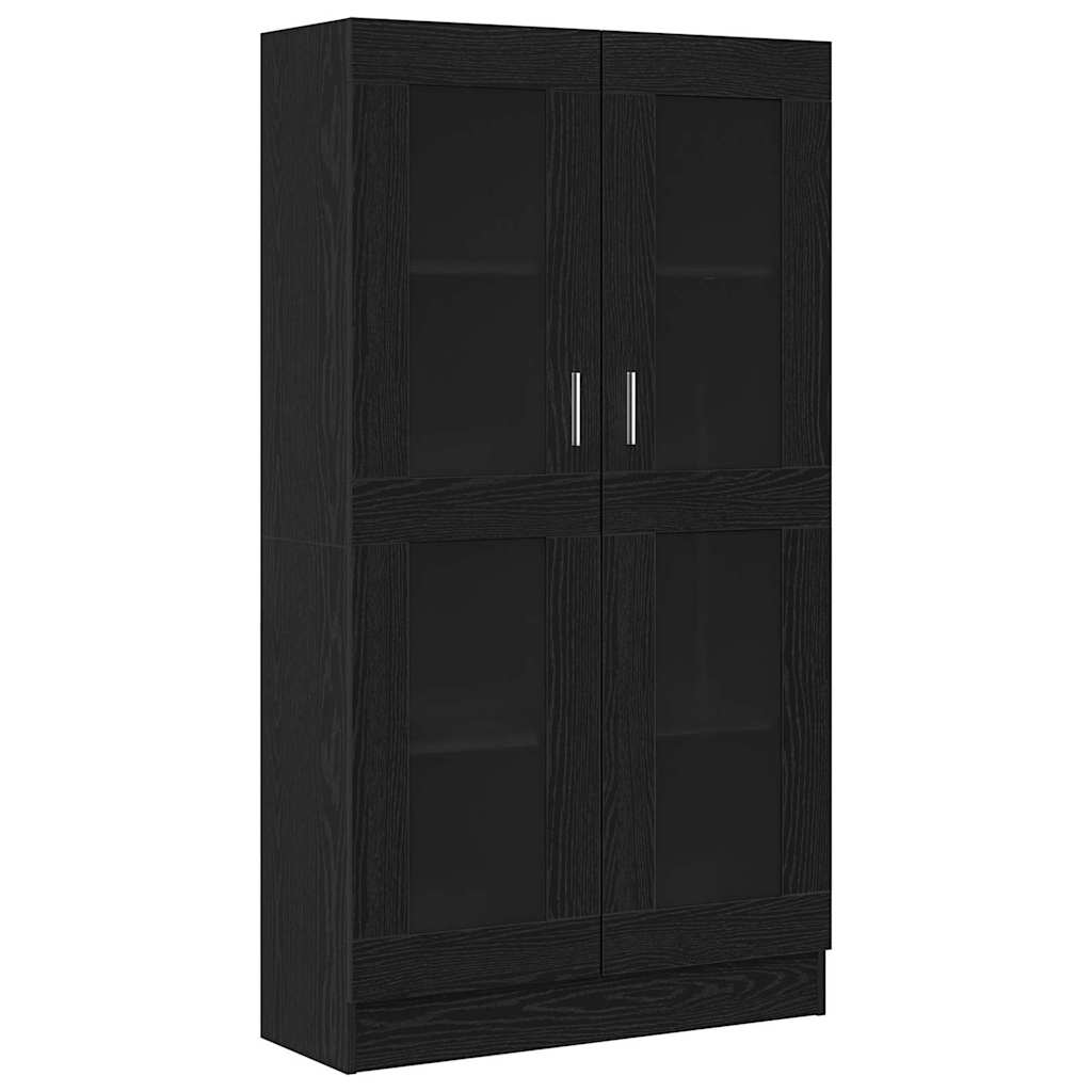 Bokhylle i svart eik 82,5x30,5x150 cm, lagd av konstruert tre