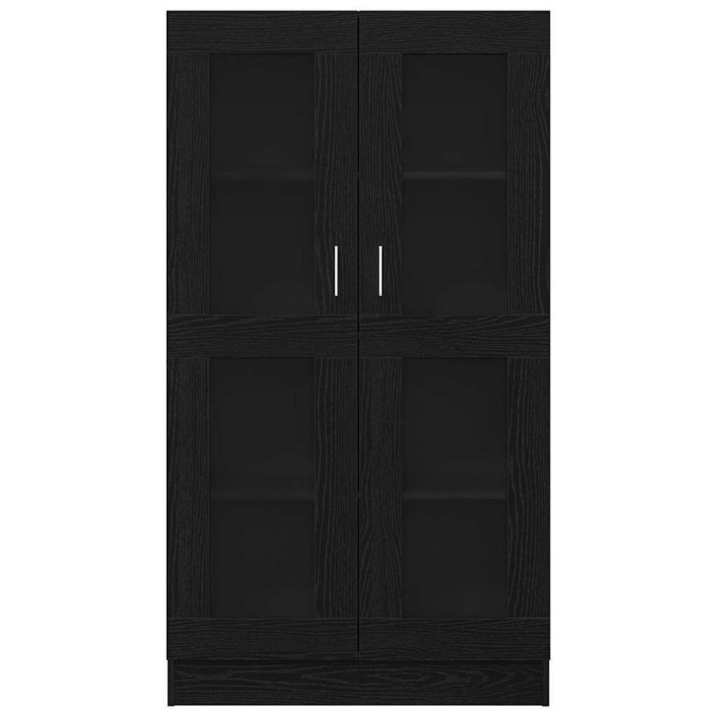 Bokhylle i svart eik 82,5x30,5x150 cm, lagd av konstruert tre