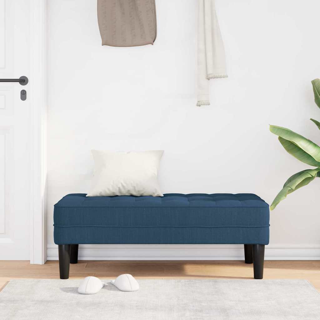 Benk Blå 113x57x39 cm Stoff