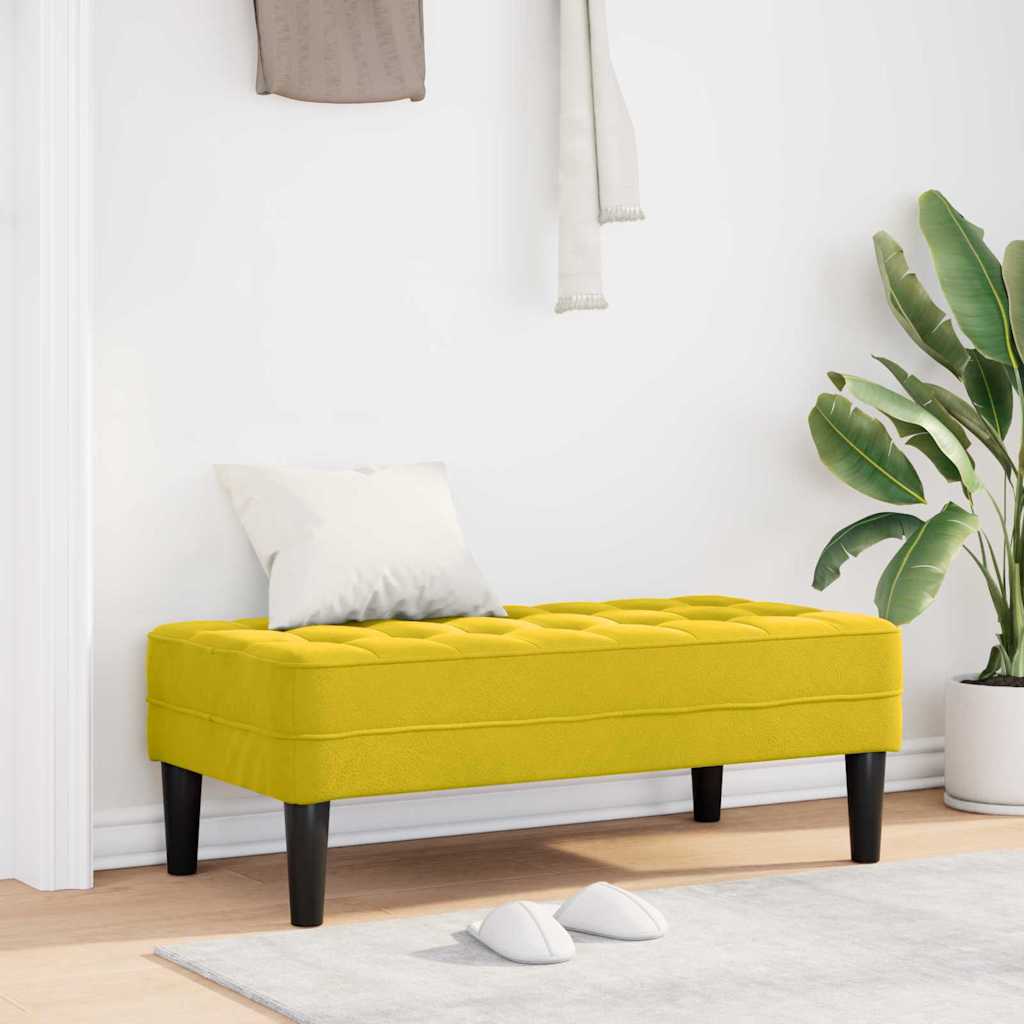 Benk Gul 113x57x39 cm Fløyel
