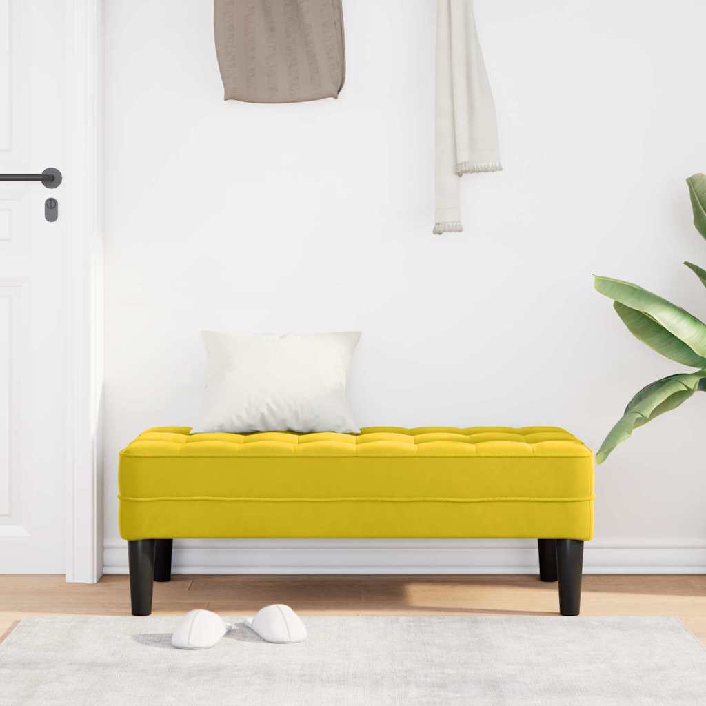 Benk Gul 113x57x39 cm Fløyel