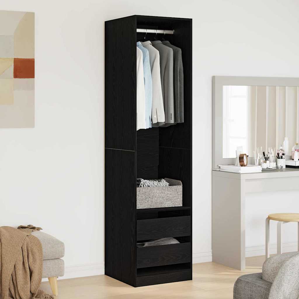 Garderobe - Svart Eik, 50 x 50 x 200 cm, Laget av konstruert tre