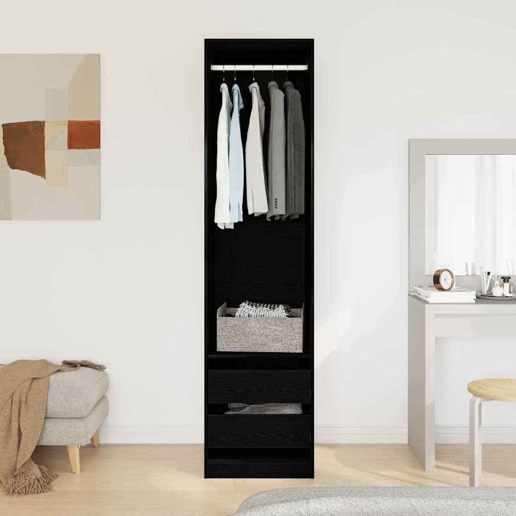 Garderobe - Svart Eik, 50 x 50 x 200 cm, Laget av konstruert tre