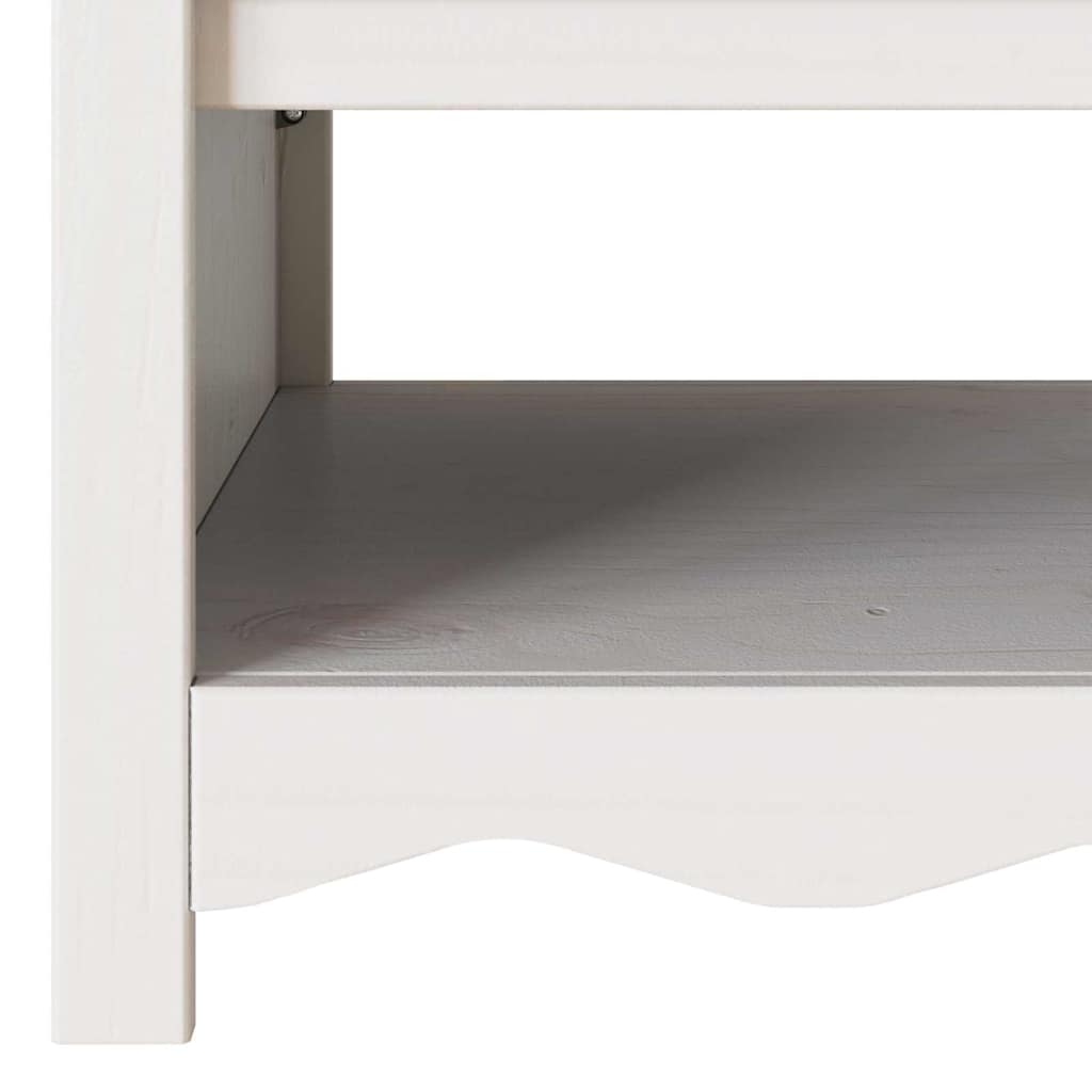 Kaffebord "DRAMMEN" Hvitt 99x55x45 cm Solid Tre Furu