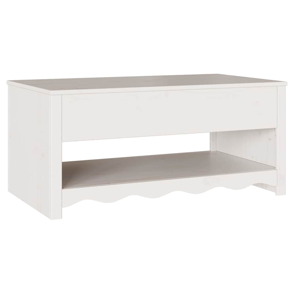 Kaffebord "DRAMMEN" Hvitt 99x55x45 cm Solid Tre Furu