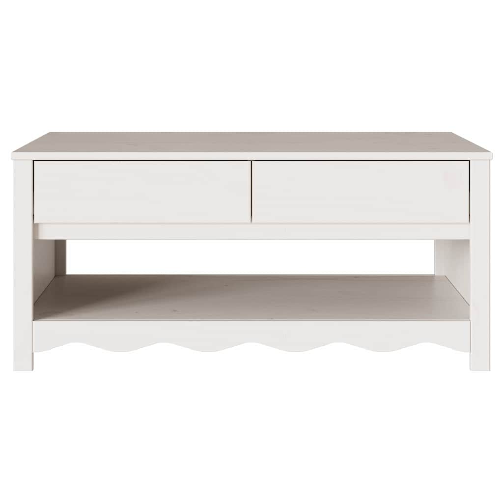 Kaffebord "DRAMMEN" Hvitt 99x55x45 cm Solid Tre Furu