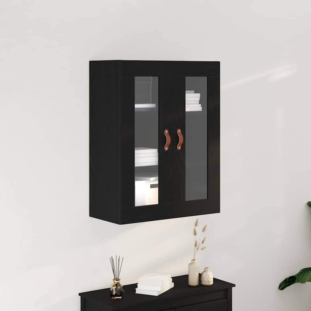 Vegghengt skap Svart eik 69.5 x 34 x 90 cm Konstruert tre
