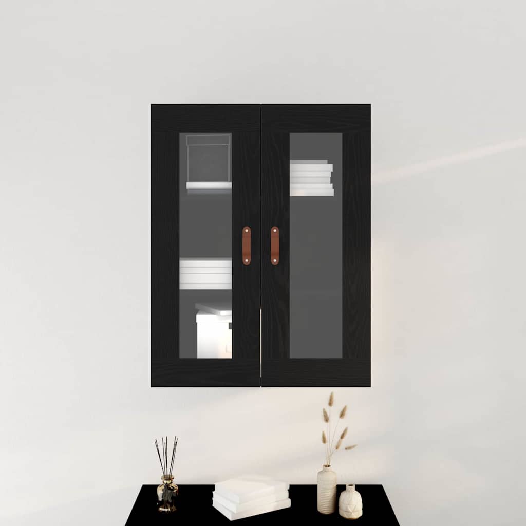 Vegghengt skap Svart eik 69.5 x 34 x 90 cm Konstruert tre