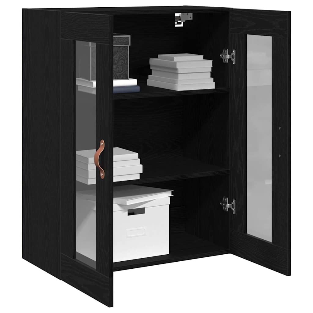 Vegghengt skap Svart eik 69.5 x 34 x 90 cm Konstruert tre