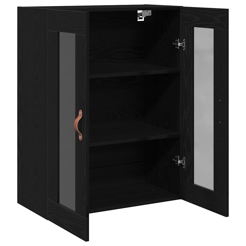 Vegghengt skap Svart eik 69.5 x 34 x 90 cm Konstruert tre