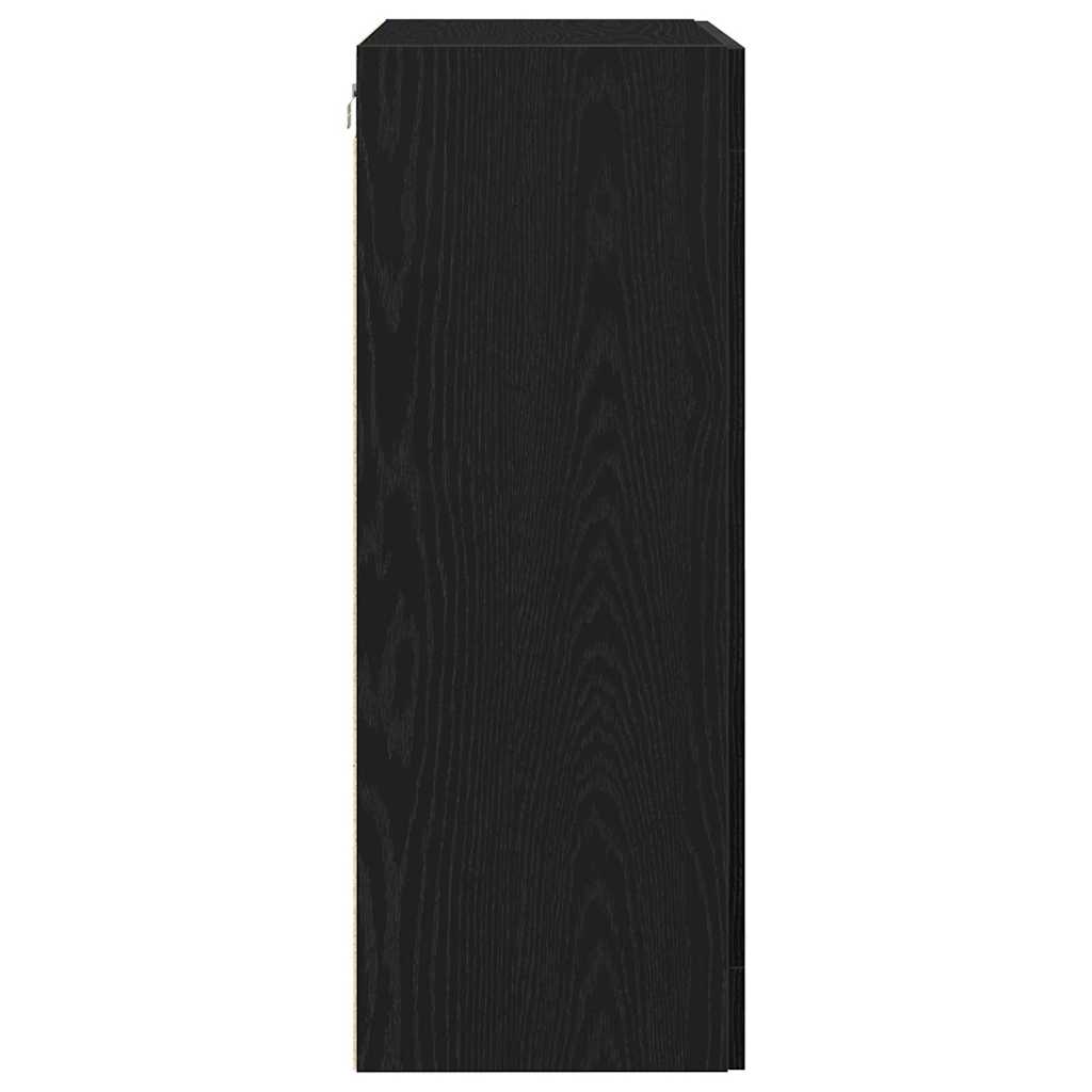 Vegghengt skap Svart eik 69.5 x 34 x 90 cm Konstruert tre