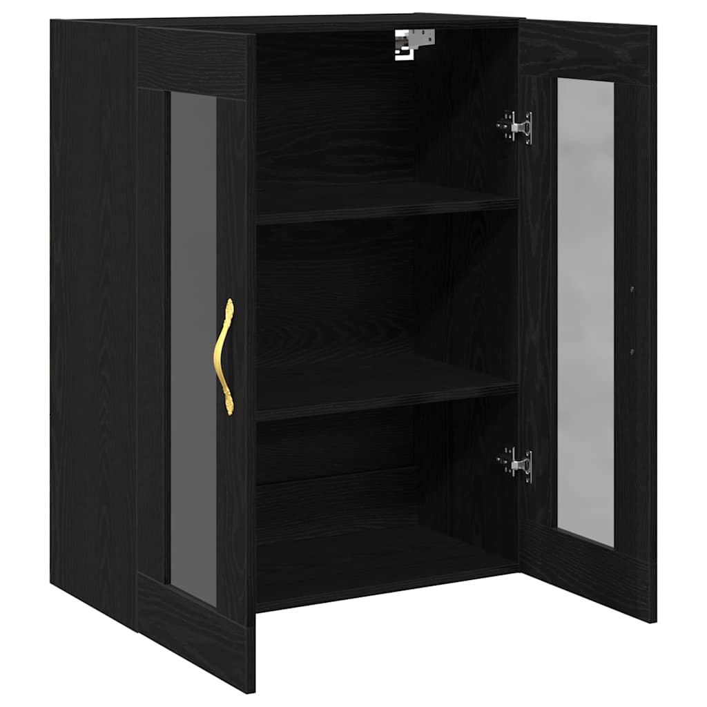 Vegghengt skap Svart eik 69.5 x 34 x 90 cm Konstruert tre