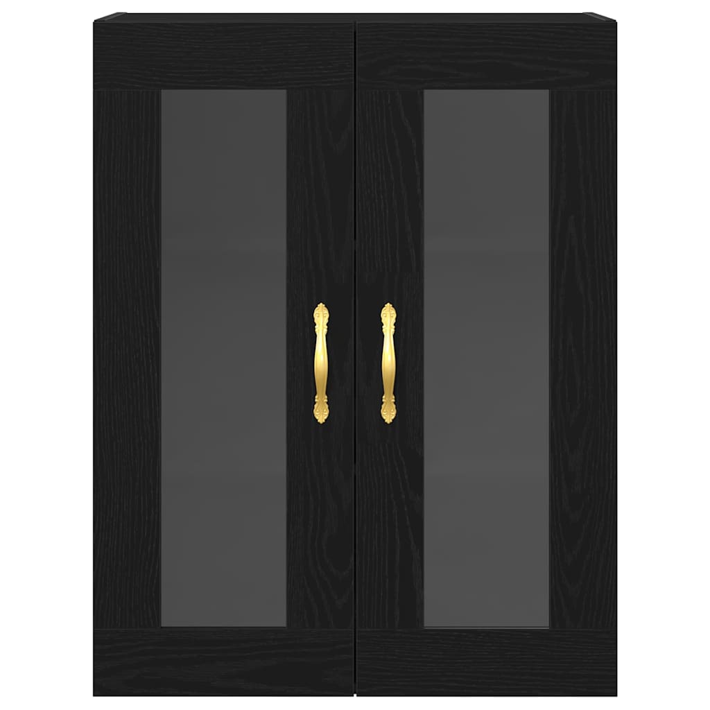 Vegghengt skap Svart eik 69.5 x 34 x 90 cm Konstruert tre