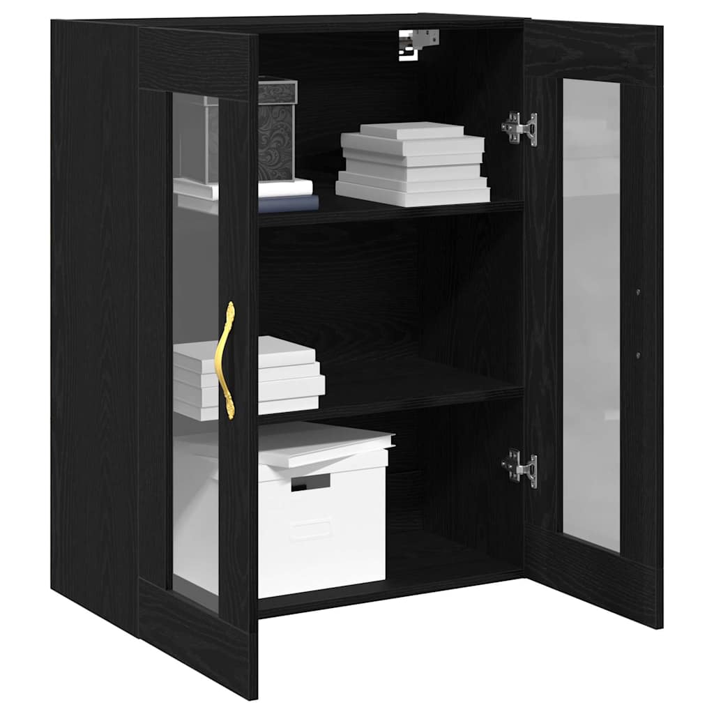 Vegghengt skap Svart eik 69.5 x 34 x 90 cm Konstruert tre