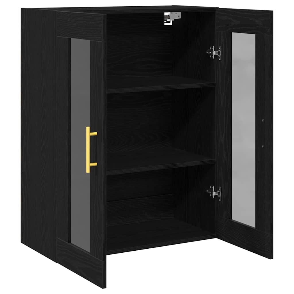 Vegghengt skap Svart eik 69.5 x 34 x 90 cm Konstruert tre