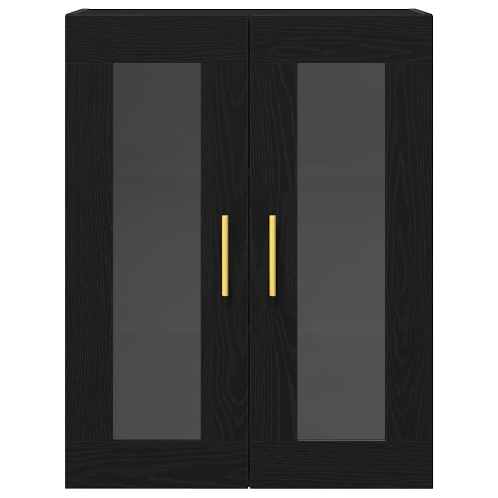 Vegghengt skap Svart eik 69.5 x 34 x 90 cm Konstruert tre