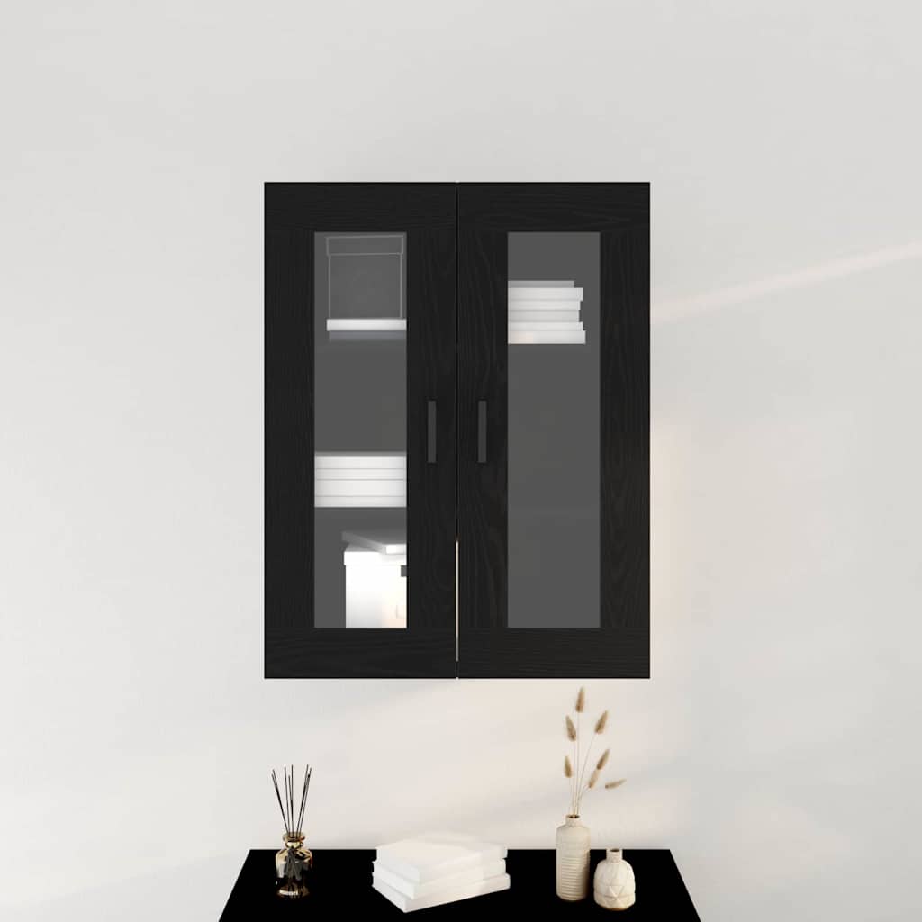Vegghengt skap Svart eik 69.5 x 34 x 90 cm Konstruert tre