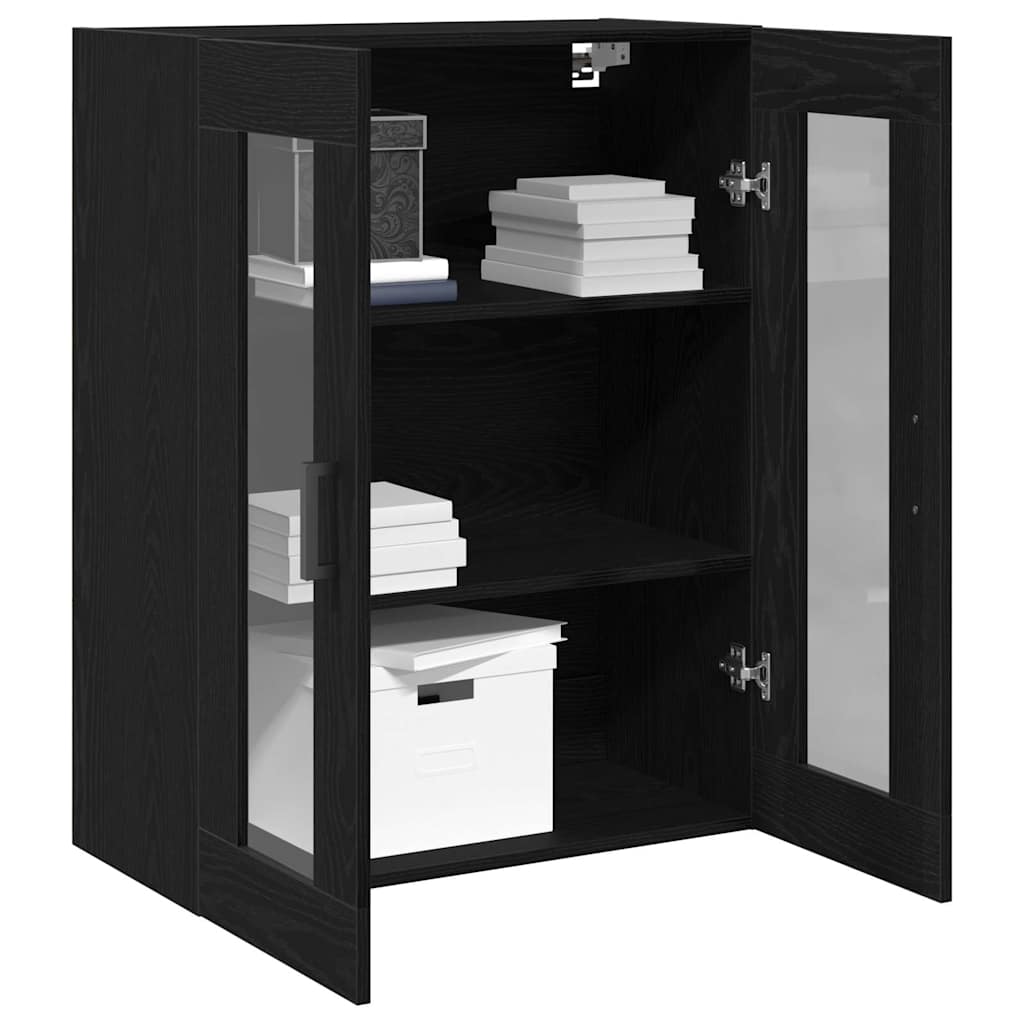 Vegghengt skap Svart eik 69.5 x 34 x 90 cm Konstruert tre