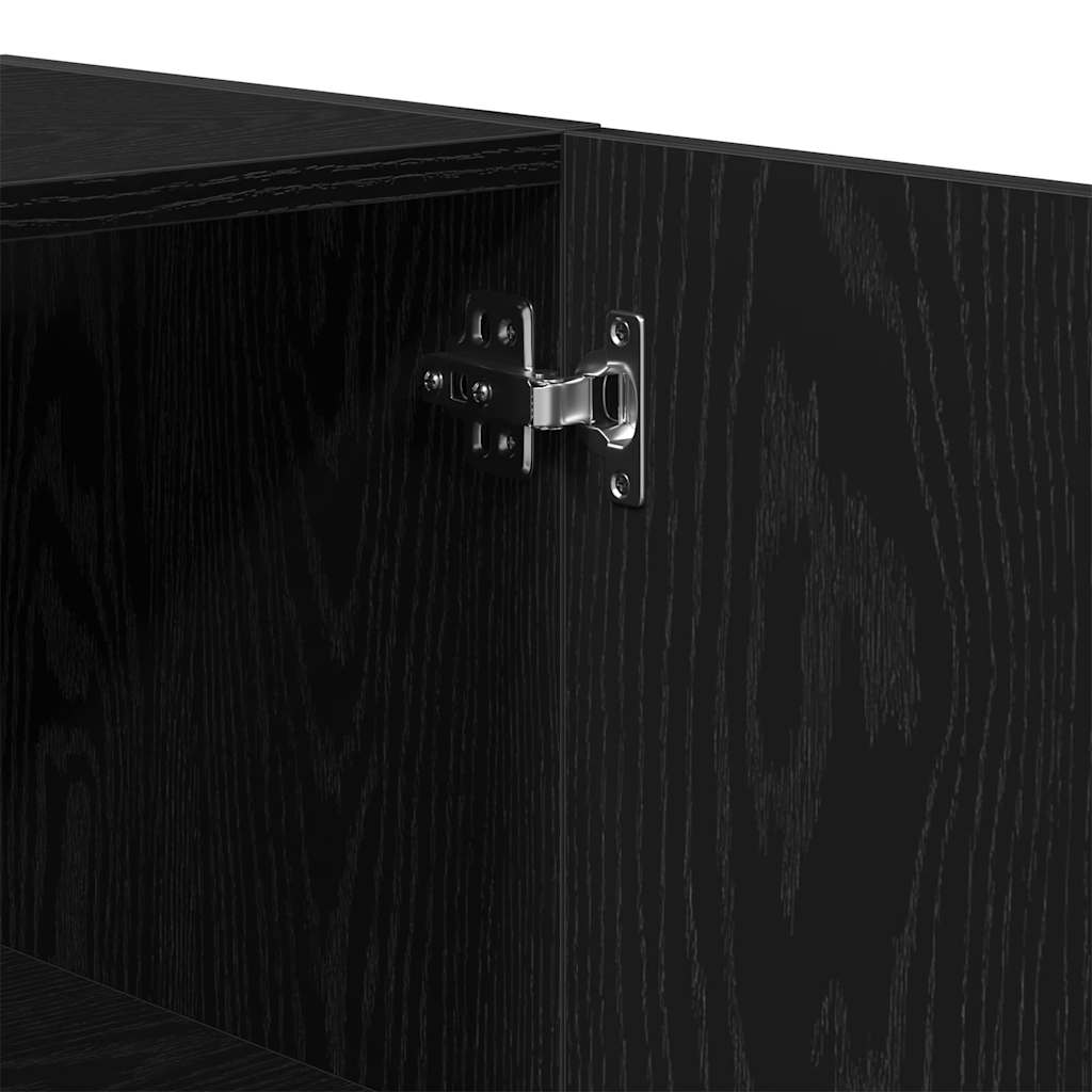 Veggskap Svart Eik 60x31x60 cm Konstruert Tre