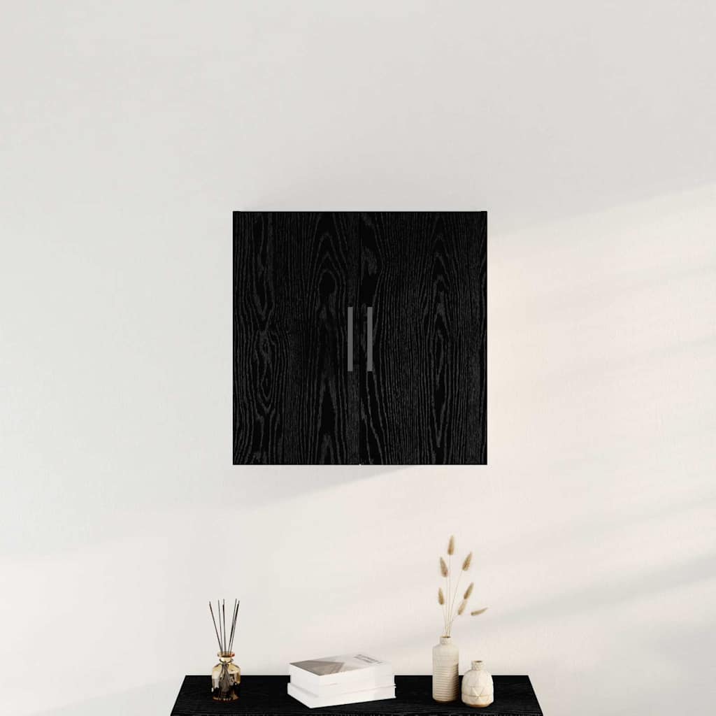 Veggskap Svart Eik 60x31x60 cm Konstruert Tre