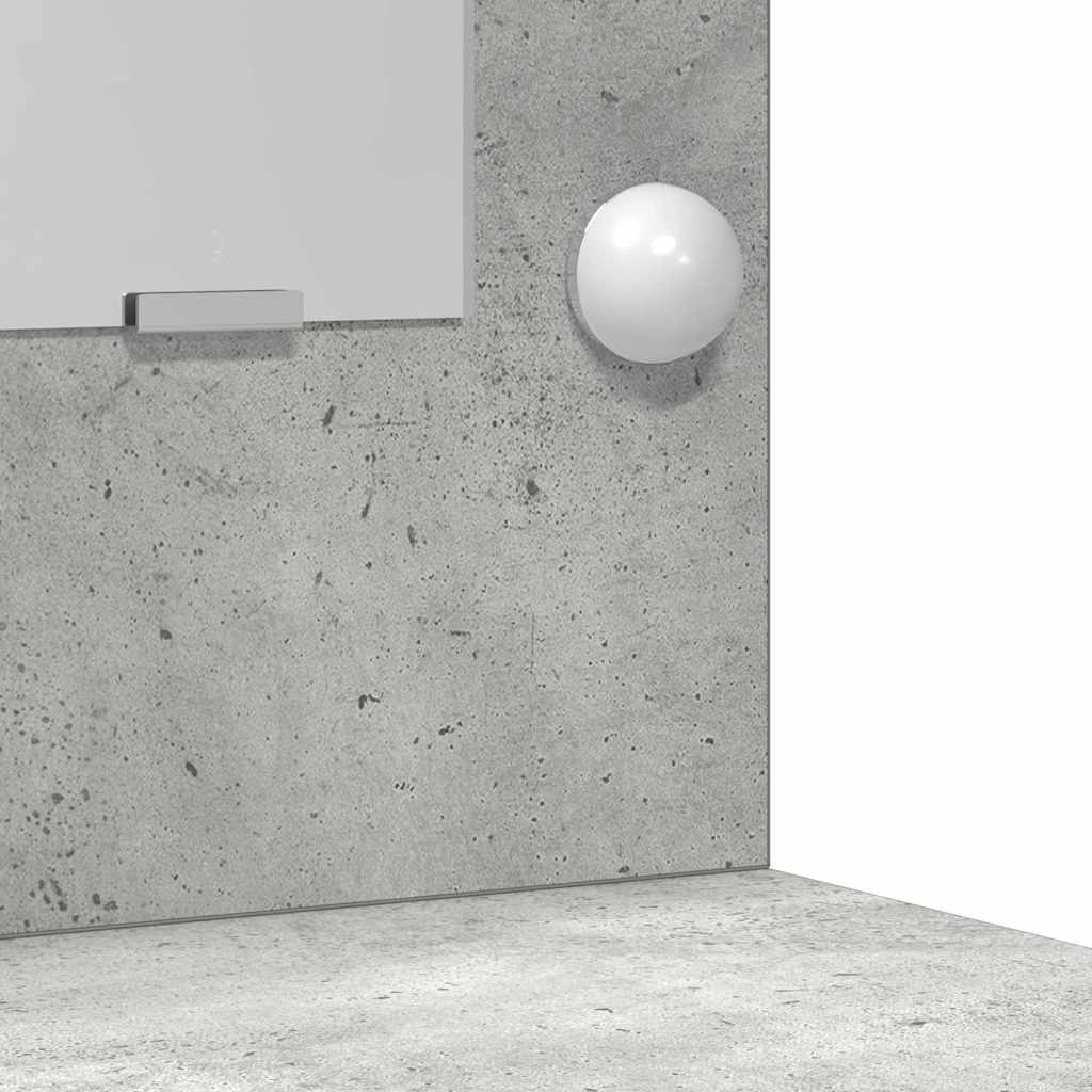 3-delt sminkebordsett med LED Betonggrå konstruert tre