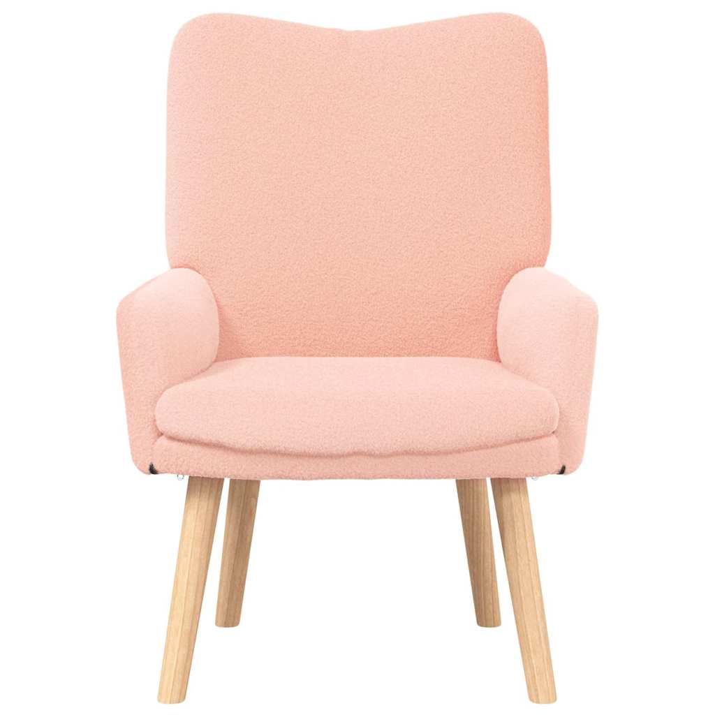 Avslapningsstol Rosa Krøllet Ull-lignende Stoff