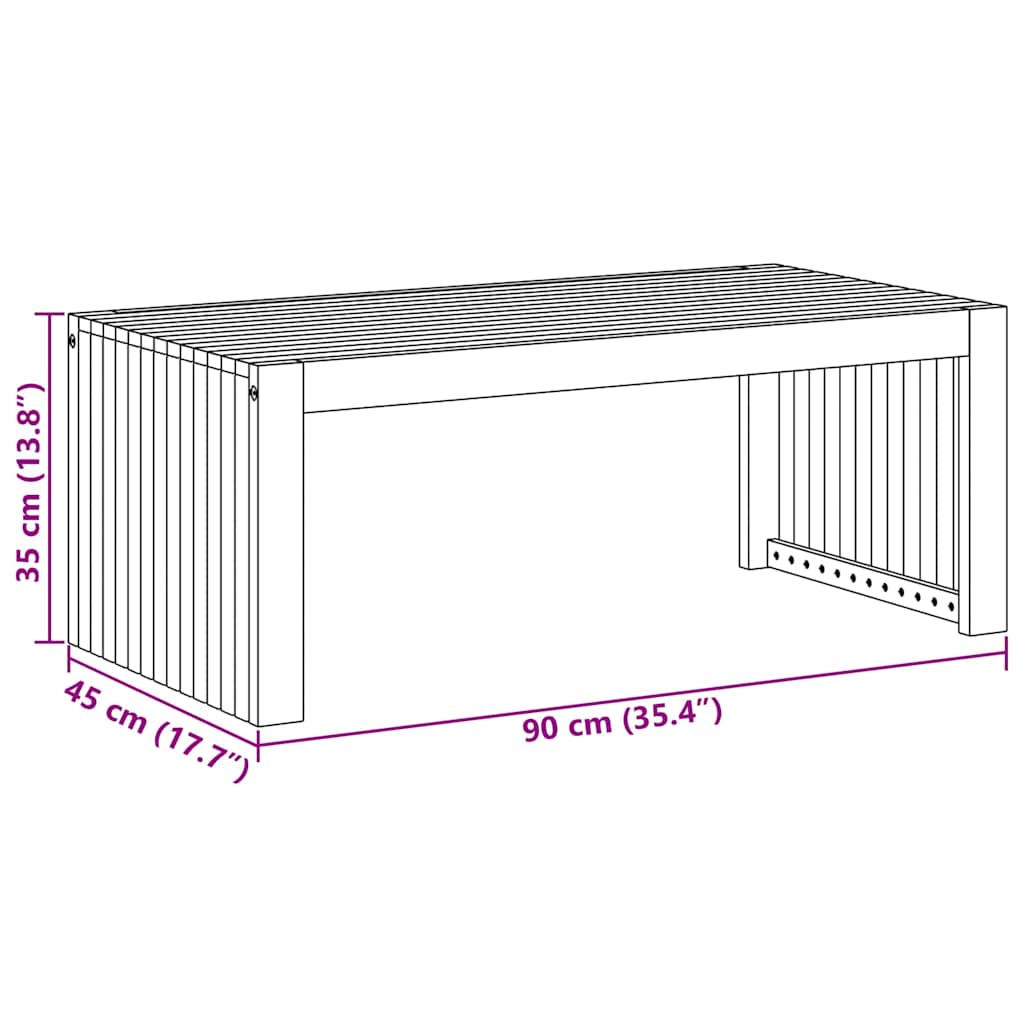Hage Kaffebord 90x45x35 cm Massivt tre Akasie