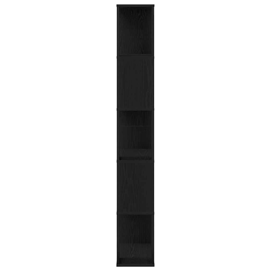 Bokhylle 5-lags Svart Eik 45x23,5x162,5 cm Konstruert Tre