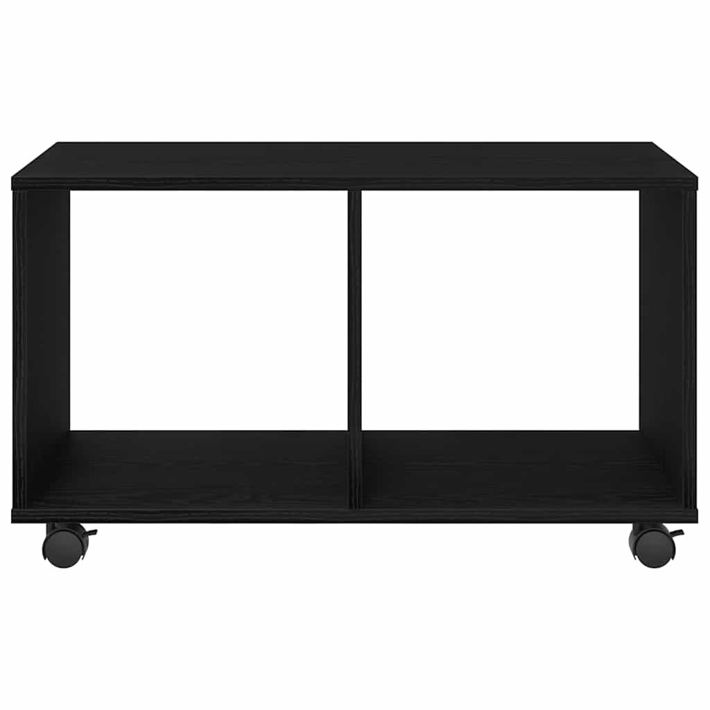 Bord med hjul Svart Eik 72x33x42,5 cm Ingeniørtre