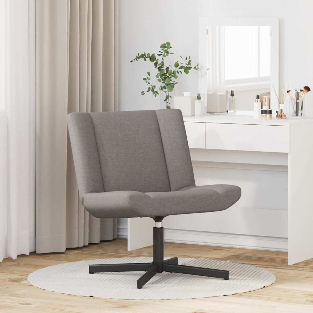 Accentstol Taupe Stoff, Metallbase Standard Ergonomisk