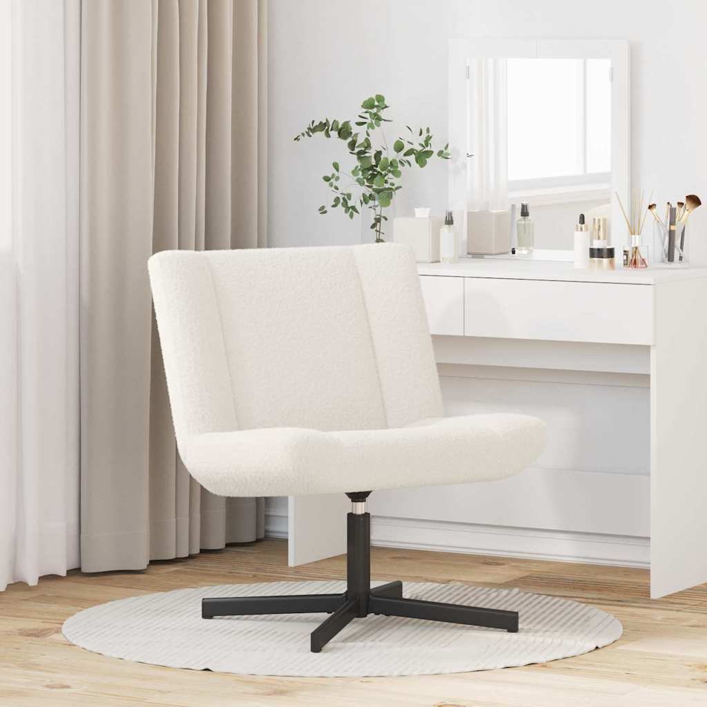 Accent Stol Kremhvitt Stoff Middels Ergonomisk Accent Stol