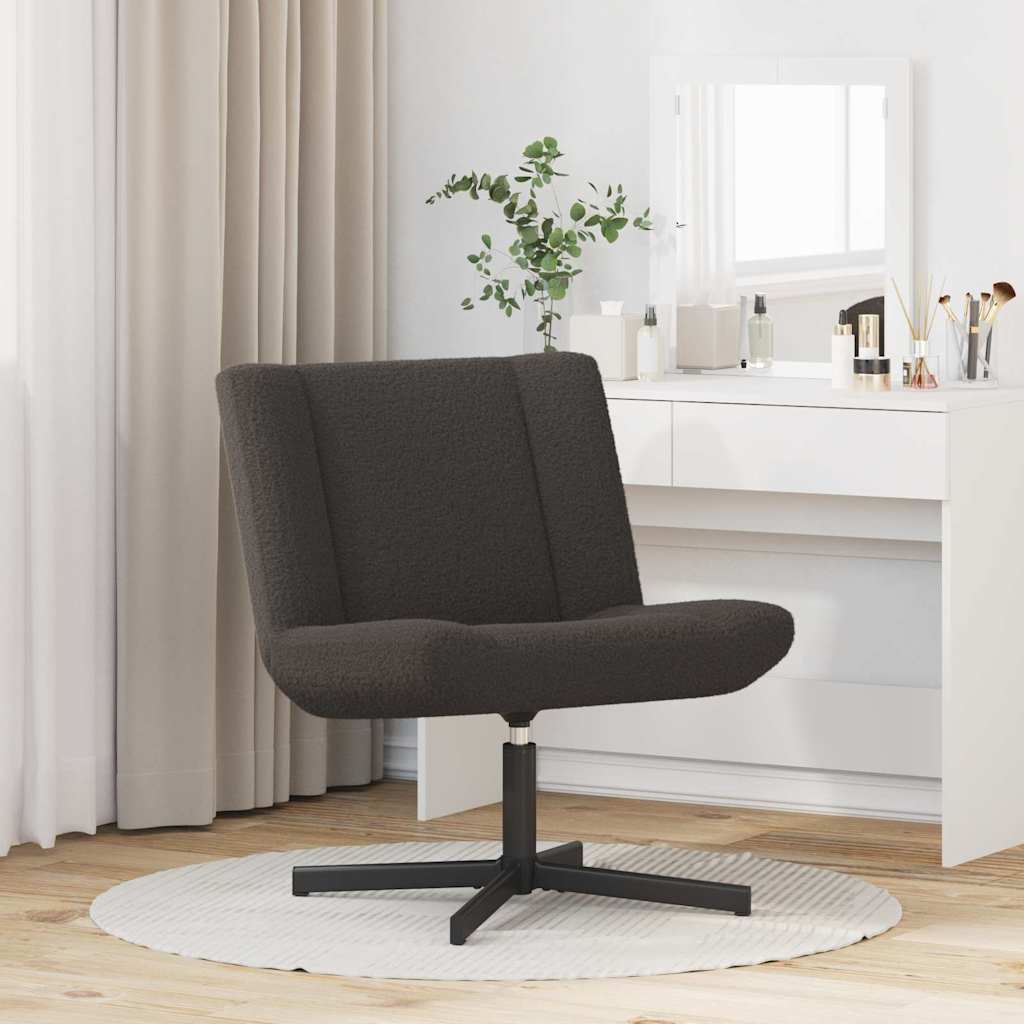 Accent Stol Mørk Grå Stoff med Metallbase Medium Dreie Stol