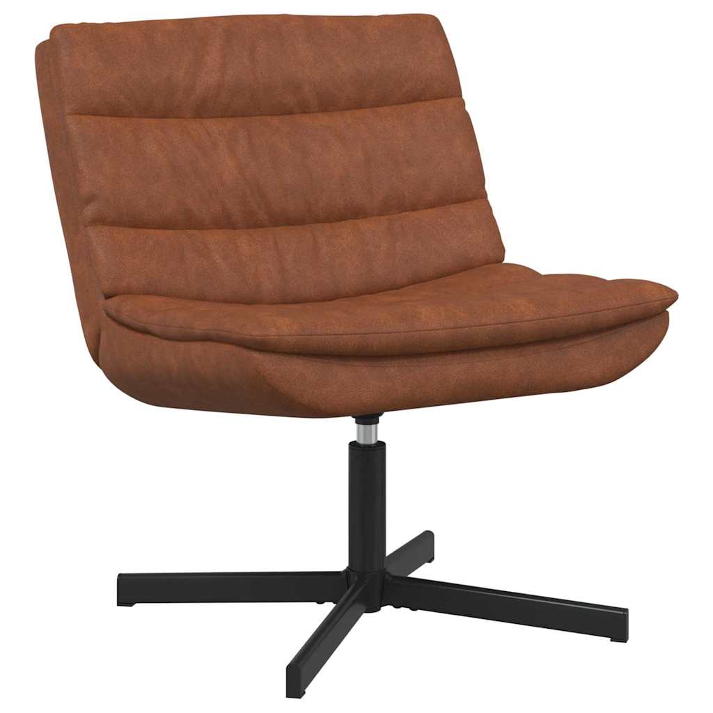 Accent Stol Brun Kunstlær, Metall Medium Sving Accent Stol