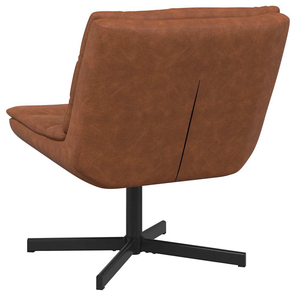 Accent Stol Brun Kunstlær, Metall Medium Sving Accent Stol