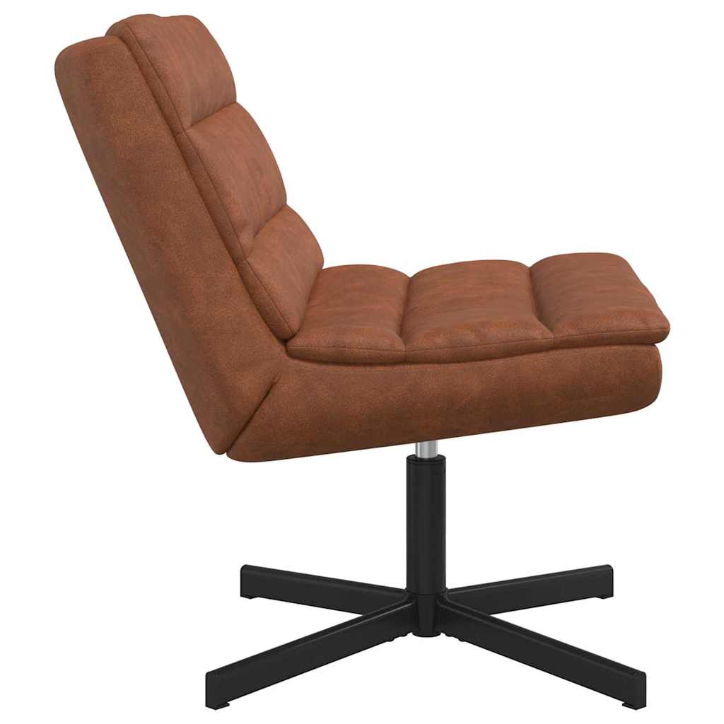 Accent Stol Brun Kunstlær, Metall Medium Sving Accent Stol