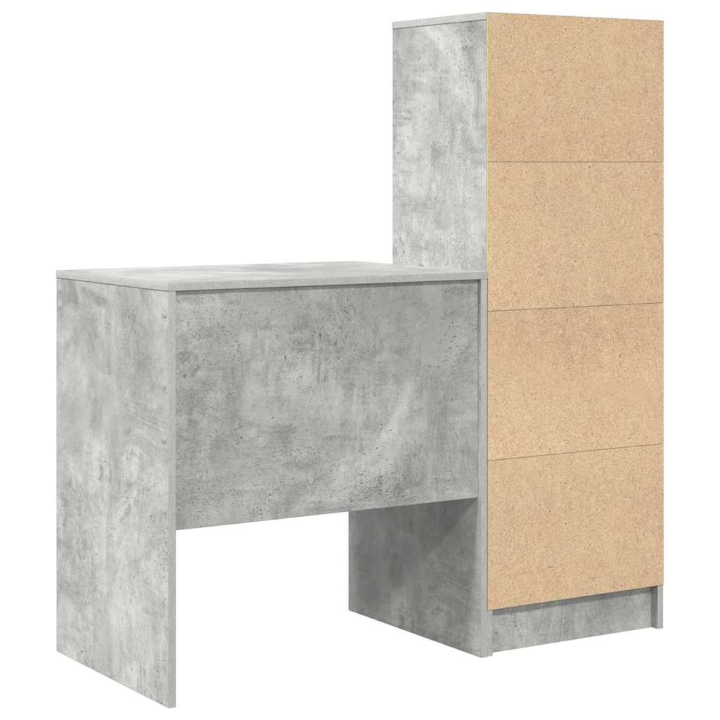 Skrivebord med lagring 2 pcs Betonggrå 70 x 50 x 76 cm
