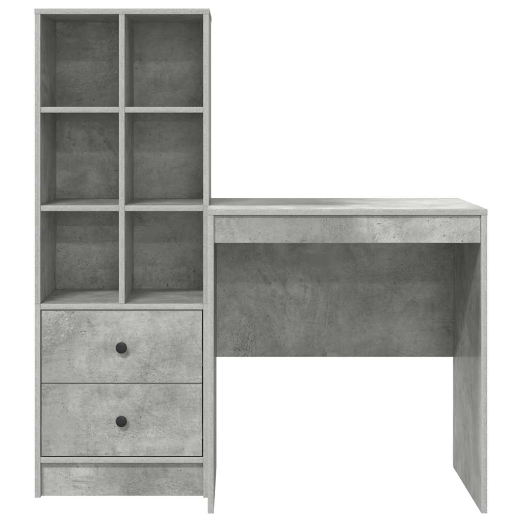 Skrivebord med lagring 2 pcs Betonggrå 70 x 50 x 76 cm