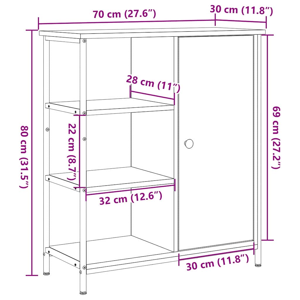 Sideboard Gamle Tre 70x30x80 cm Ingeniørtre