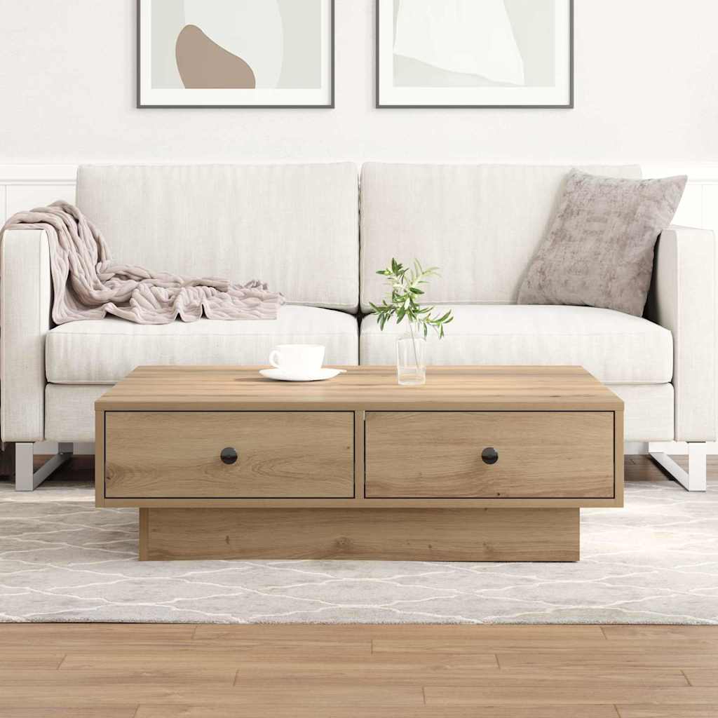 Kafébord Artisan eik Finer, MDF 90 x 90 x 28 cm Lagring