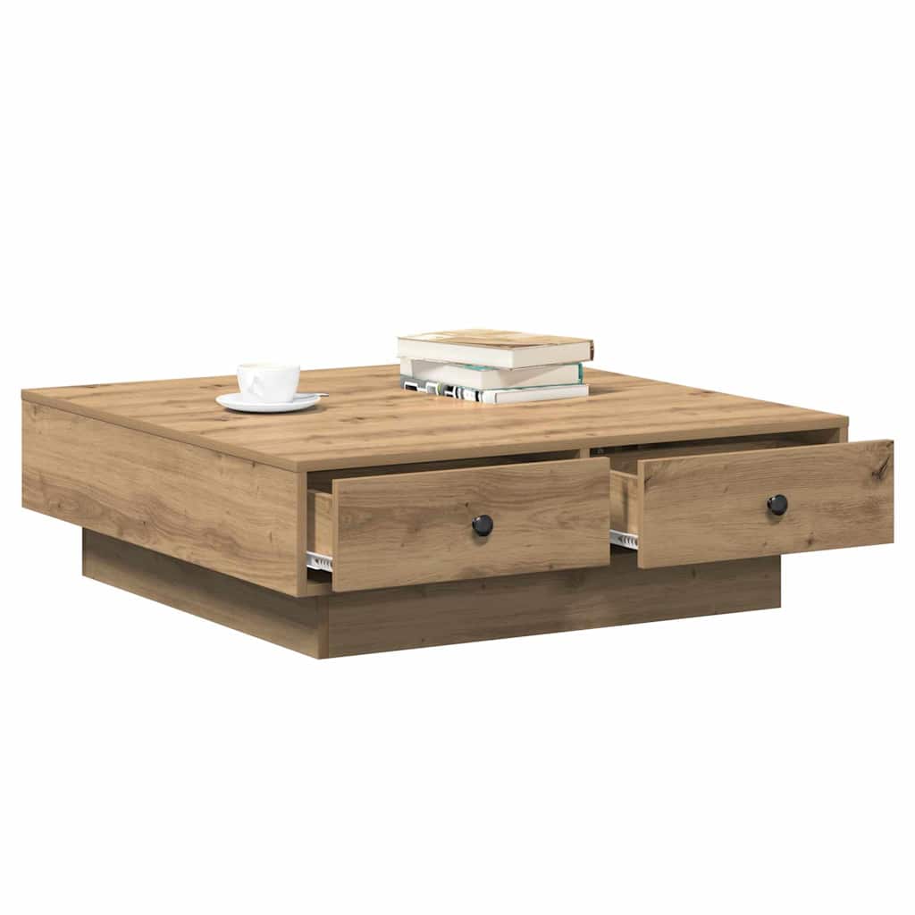 Kafébord Artisan eik Finer, MDF 90 x 90 x 28 cm Lagring