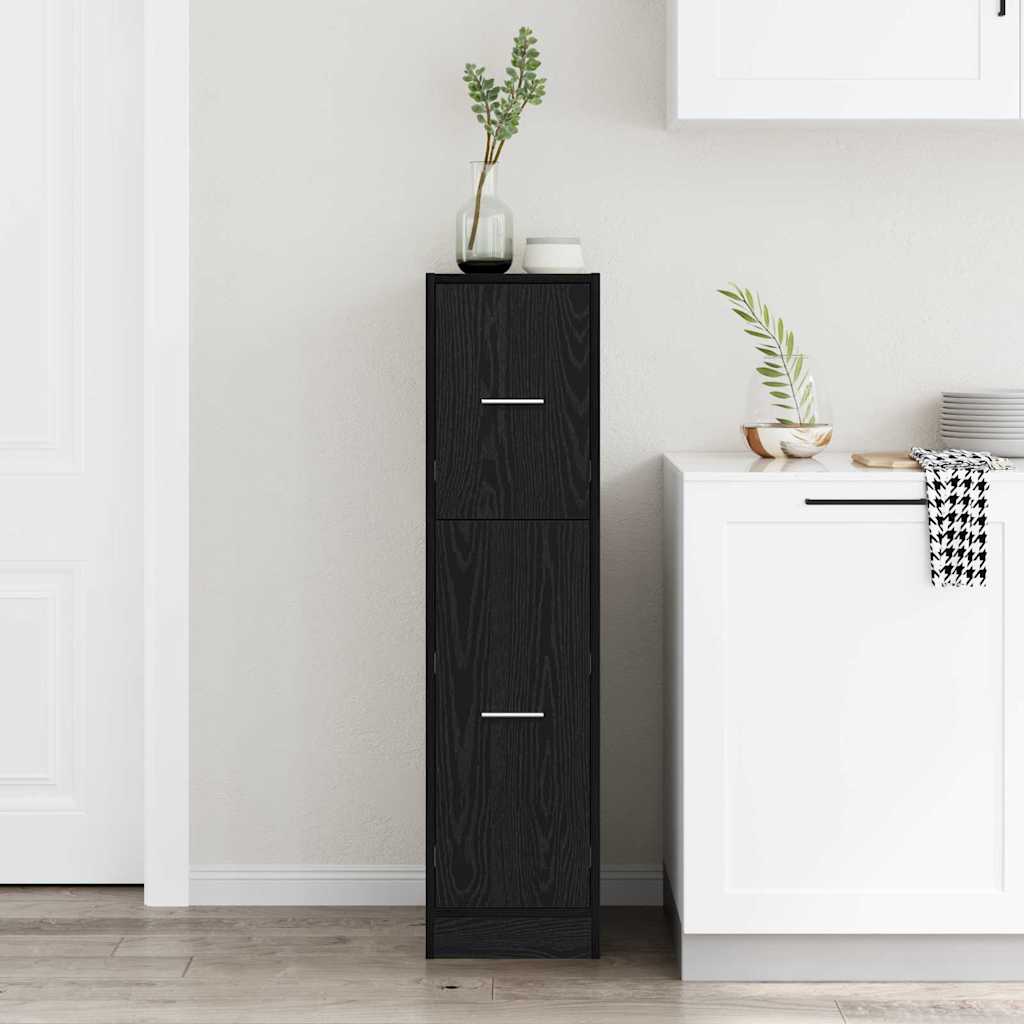 Apoteker skap svart eik 30x41x118 cm konstruert tre