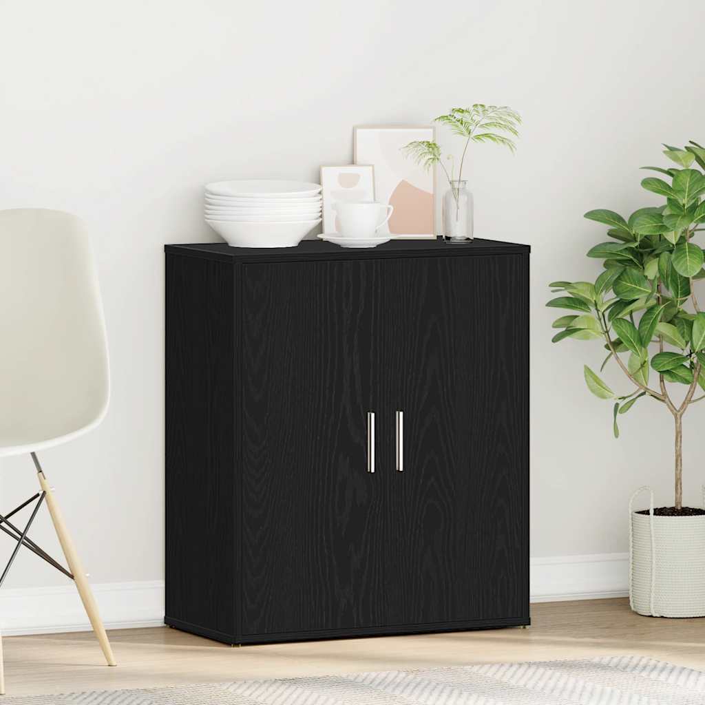 Skjenk svart eik 60x31x70 cm konstruert tre