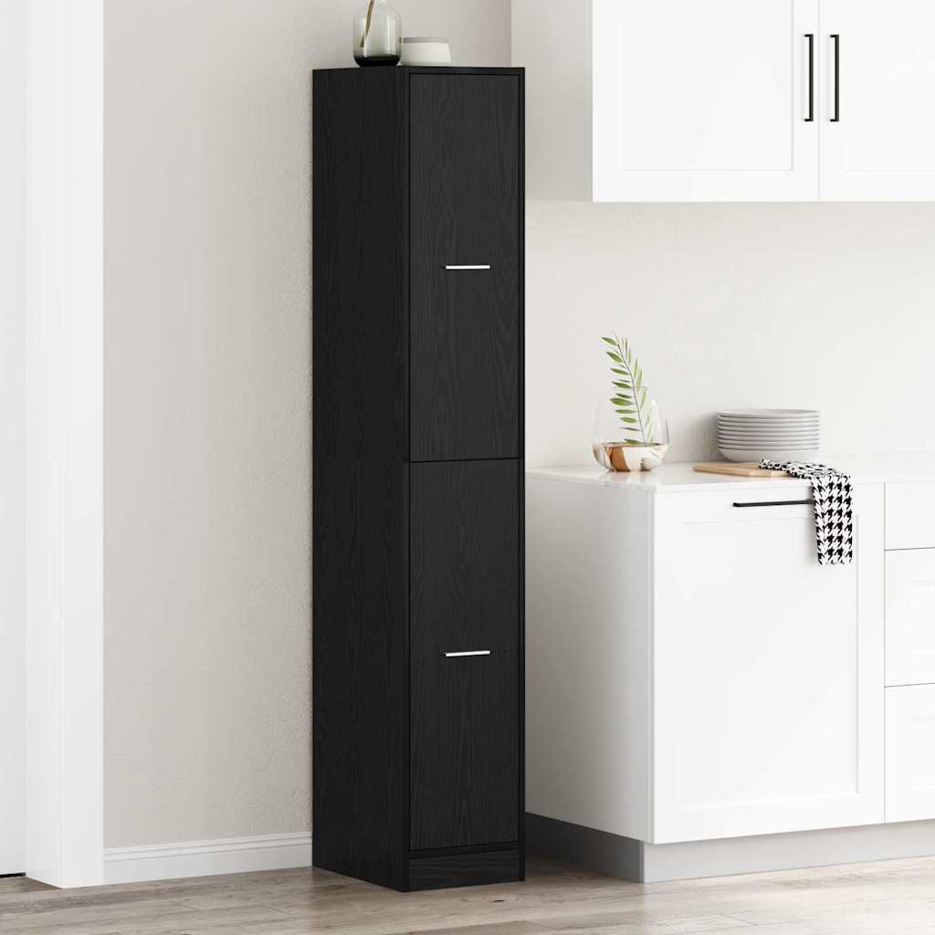 apotekskap svart eik 30x41x174,5 cm kryssfiner