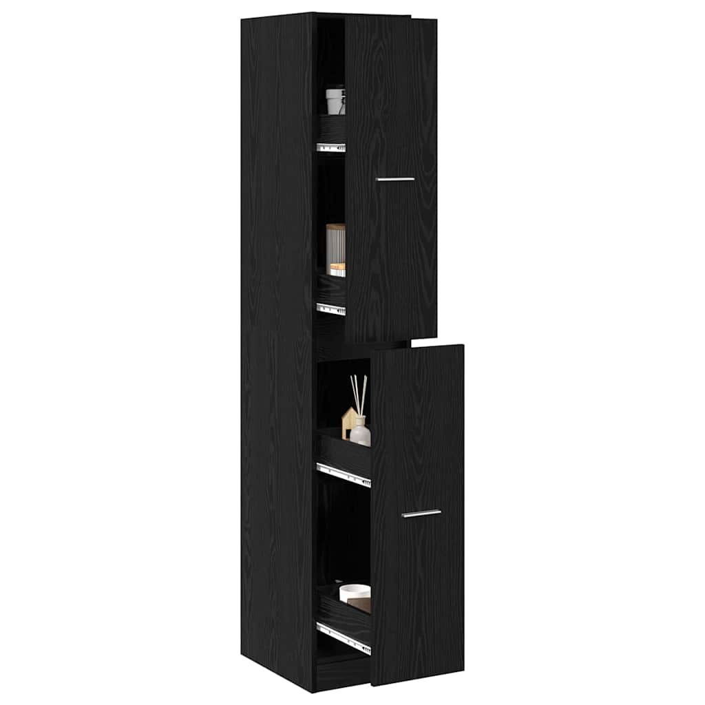 apotekskap svart eik 30x41x174,5 cm kryssfiner