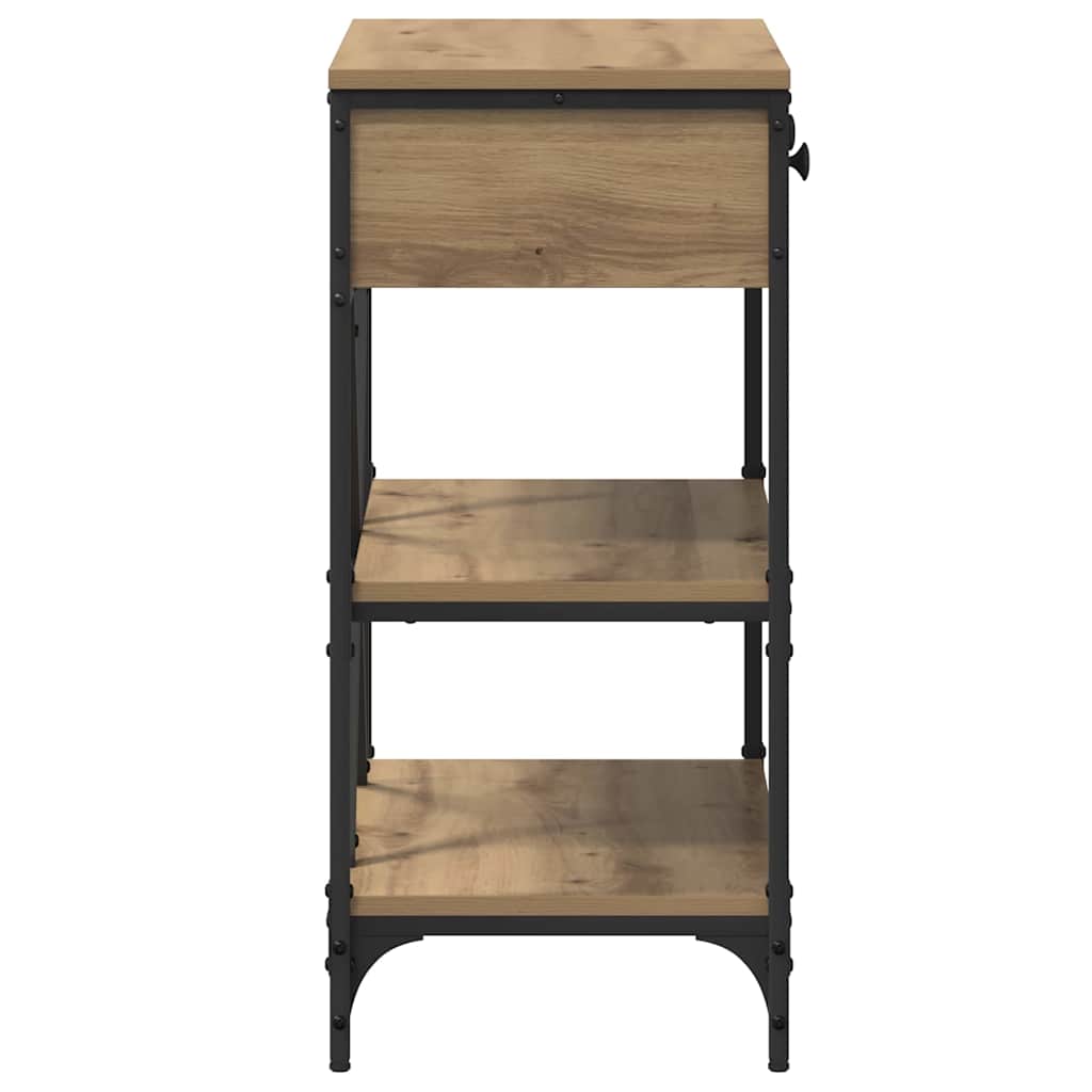 Avlastningsbord Massiv Eik 75x34,5x75 cm Konstruert Tre