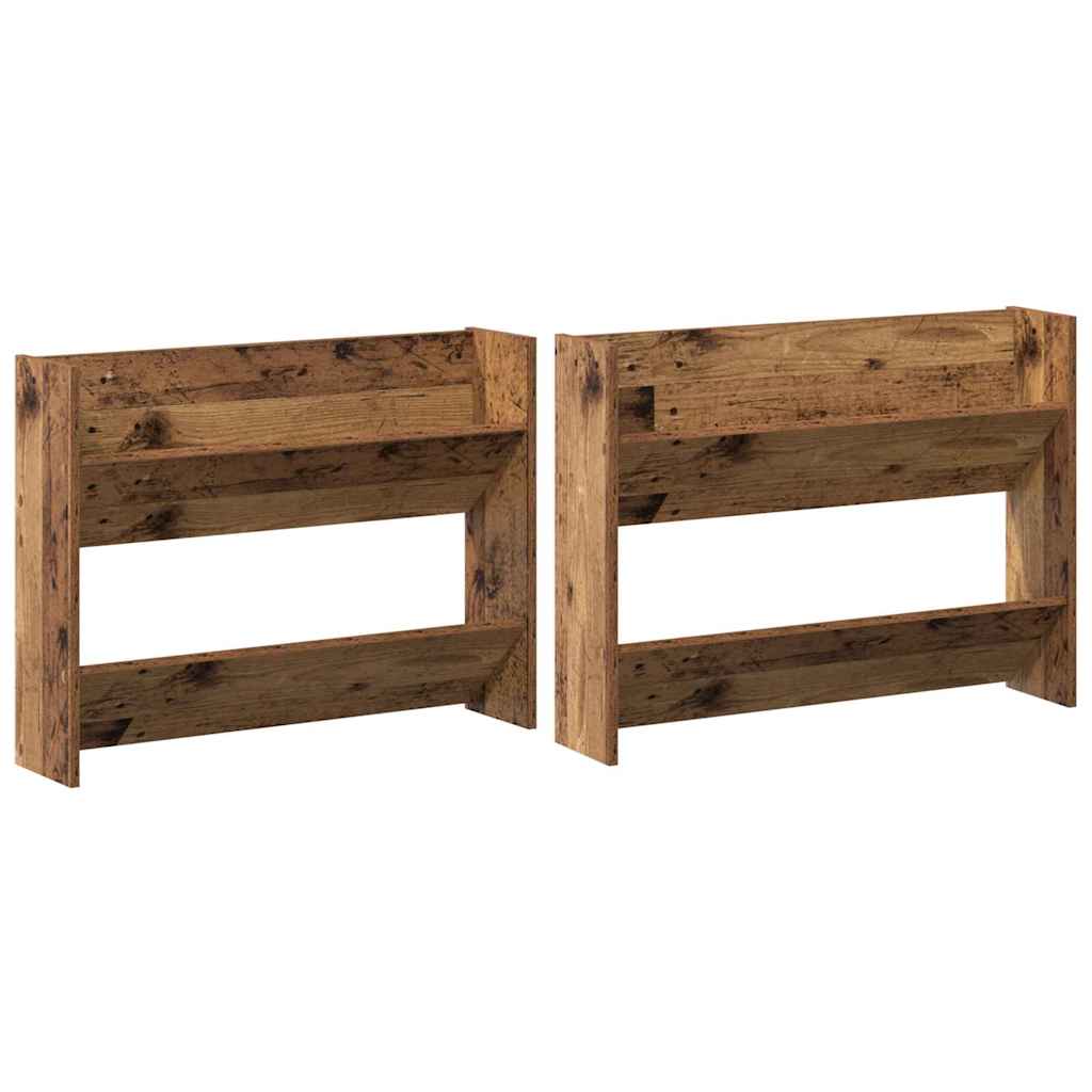 Veggsko skap 2 pcs Gammelt tre 60 x 18 x 60 cm Konstruert tre