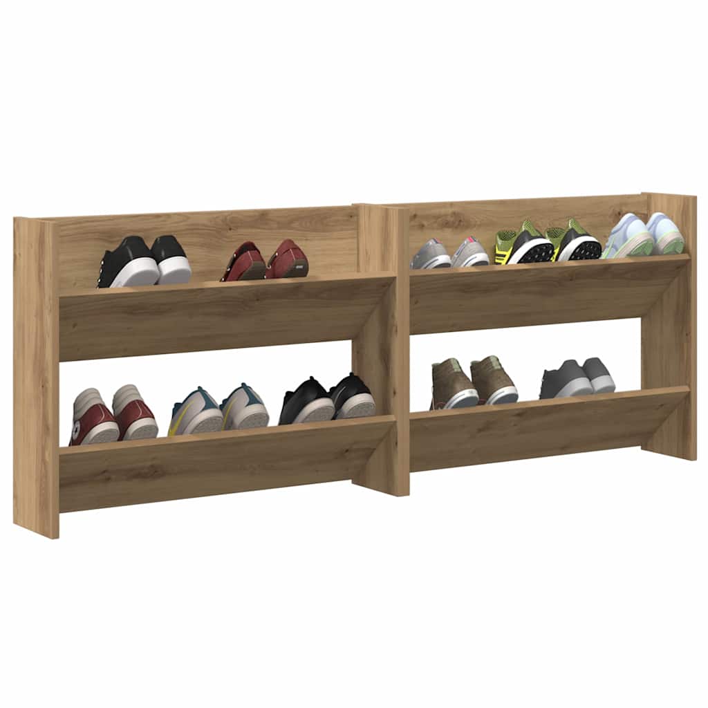 Veggsko skap 2 pcs artisan eik 60 x 18 x 60 cm Konstruert tre