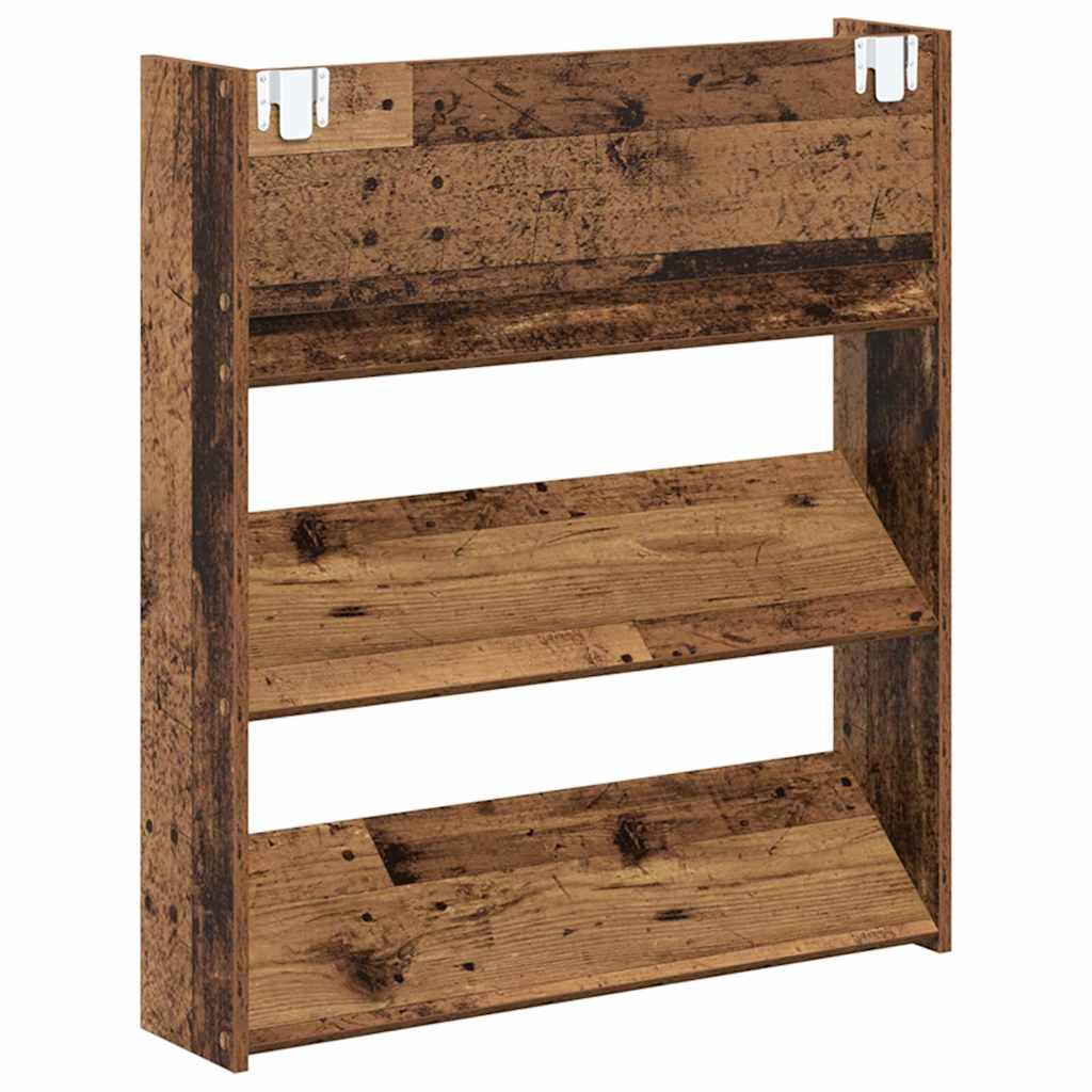 Veggsko skap 2 pcs Gammelt tre 60 x 18 x 60 cm Konstruert tre