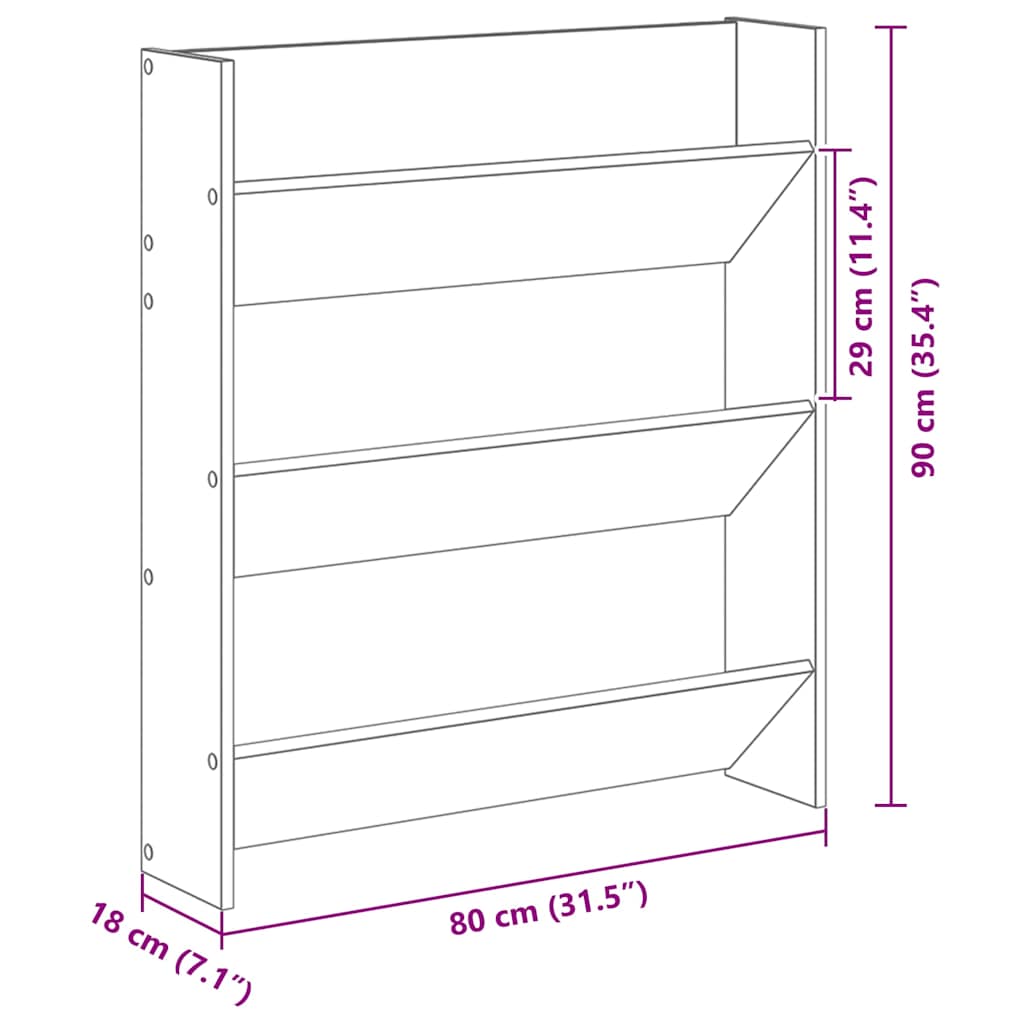 Veggsko skap 2 pcs Gammelt tre 60 x 18 x 60 cm Konstruert tre