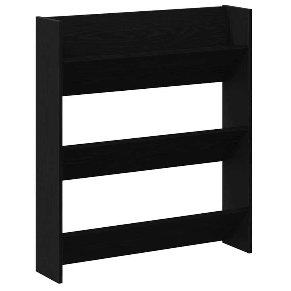 Veggsko skap 2 pcs Svart eik 60 x 18 x 60 cm Konstruert tre